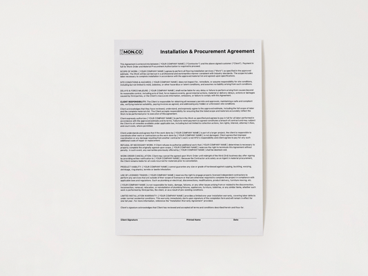 Install Agreement Template